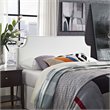 Pemberly Row Queen Upholstered Vinyl and Solid Wood Headboard in White