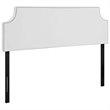 Pemberly Row Queen Upholstered Vinyl and Solid Wood Headboard in White