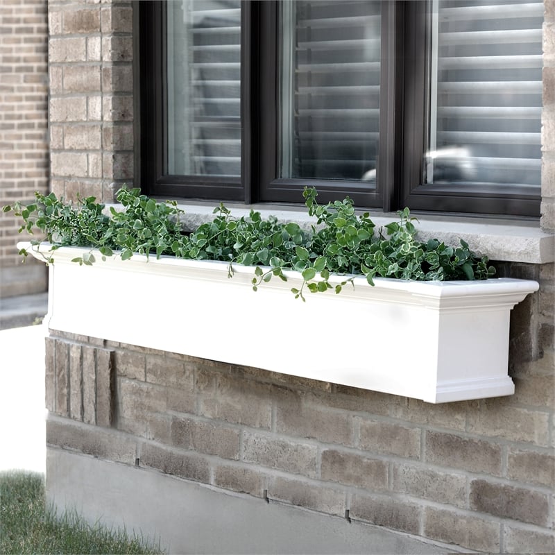 Pemberly Row 6ft Weatherproof Traditional Vinyl Window Box in White