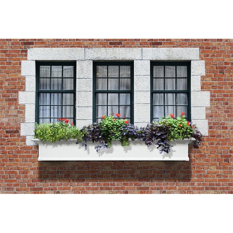 Pemberly Row 6ft Weatherproof Traditional Vinyl Window Box in White