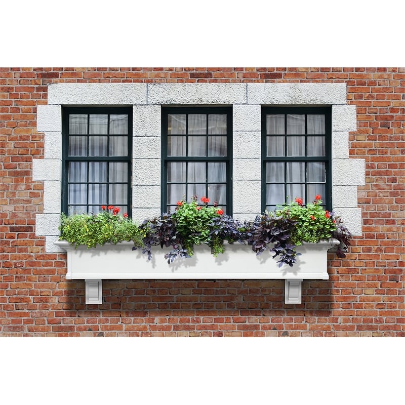 Pemberly Row 6ft Weatherproof Traditional Vinyl Window Box in White