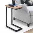 Pemberly Row Modern Solid Wood C-Shape End Table in Natural and Black