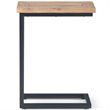 Pemberly Row Modern Solid Wood C-Shape End Table in Natural and Black