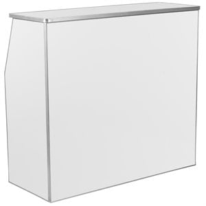 Pemberly Row Contemporary Metal 4' Laminate Foldable Bar in White
