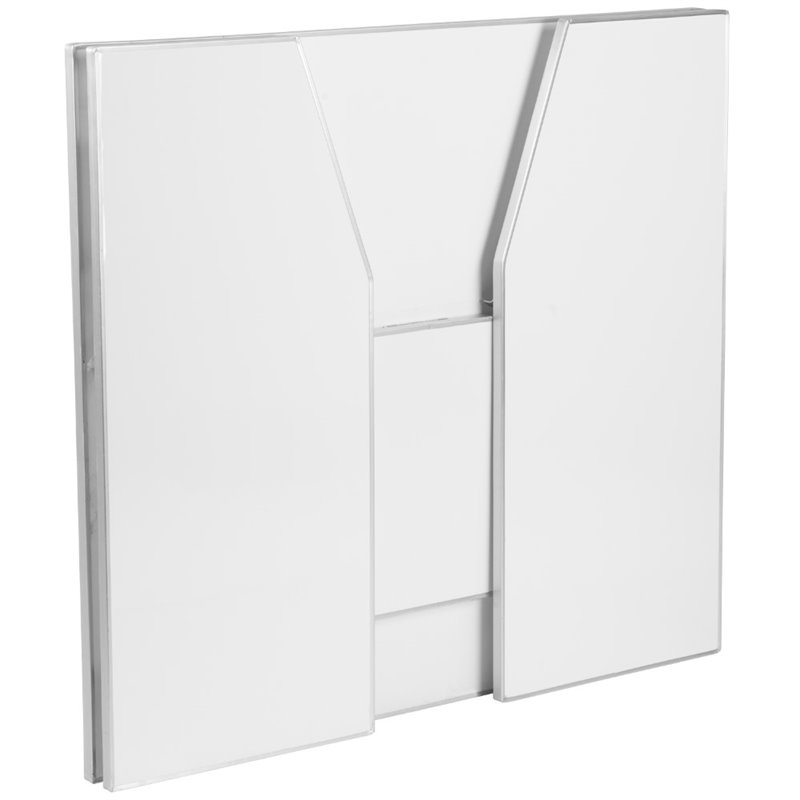 Pemberly Row Contemporary Metal 4' Laminate Foldable Bar in White