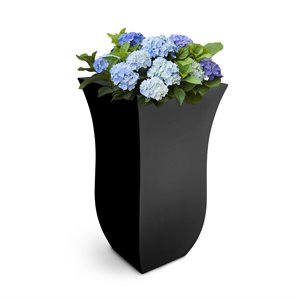 Pemberly Row Polyethylene Resin 30&quot Tall Tulip Planter in Black