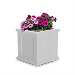 Pemberly Row 14x14&quot Square Coastal Plastic Planter in White Finish