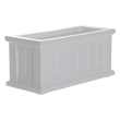 Pemberly Row 24x11 Weatherproof Coastal Plastic Planter in White