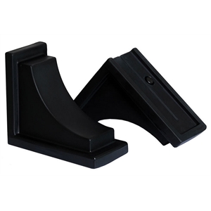 Pemberly Row Traditional Plastic Decorative Bracket in Black (Set of 2)