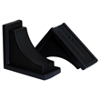 Pemberly Row Traditional Plastic Decorative Bracket in Black (Set of 2)
