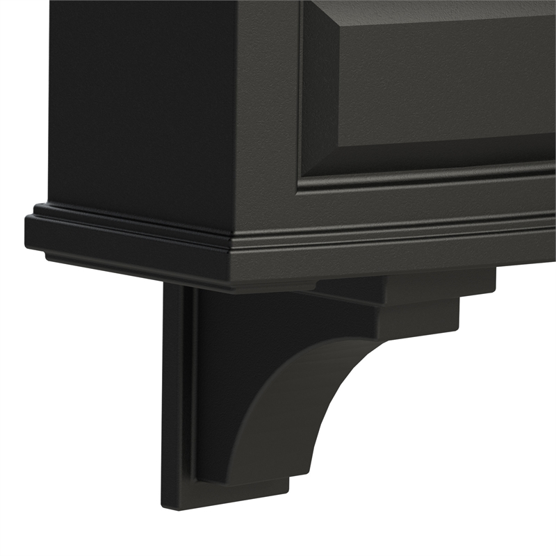 Pemberly Row Traditional Plastic Decorative Bracket in Black (Set of 2)