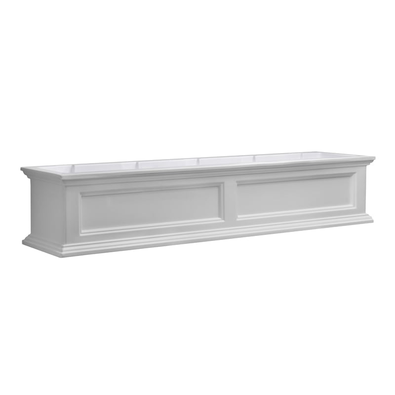 Pemberly Row 5ft Traditional Plastic Window Box in White Finish
