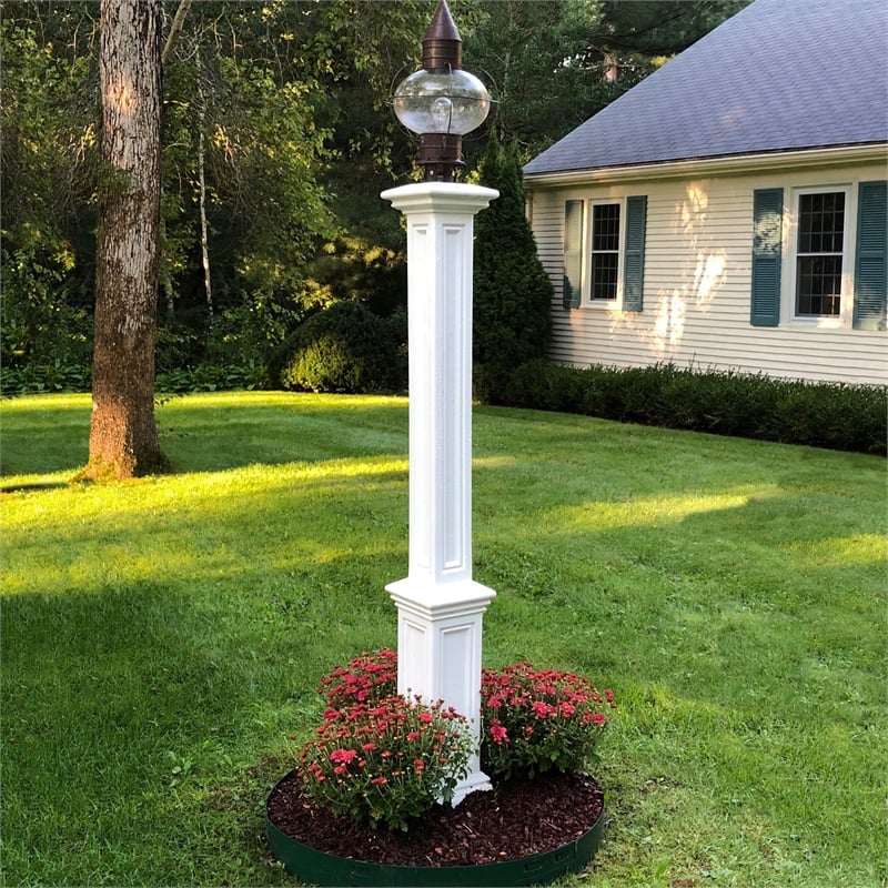 Pemberly Row Traditional Plastic Lamp Post without Mount in White