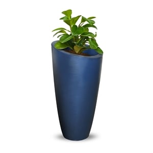 Pemberly Row 32&quot Tall Modern Plastic Planter in Neptune Blue