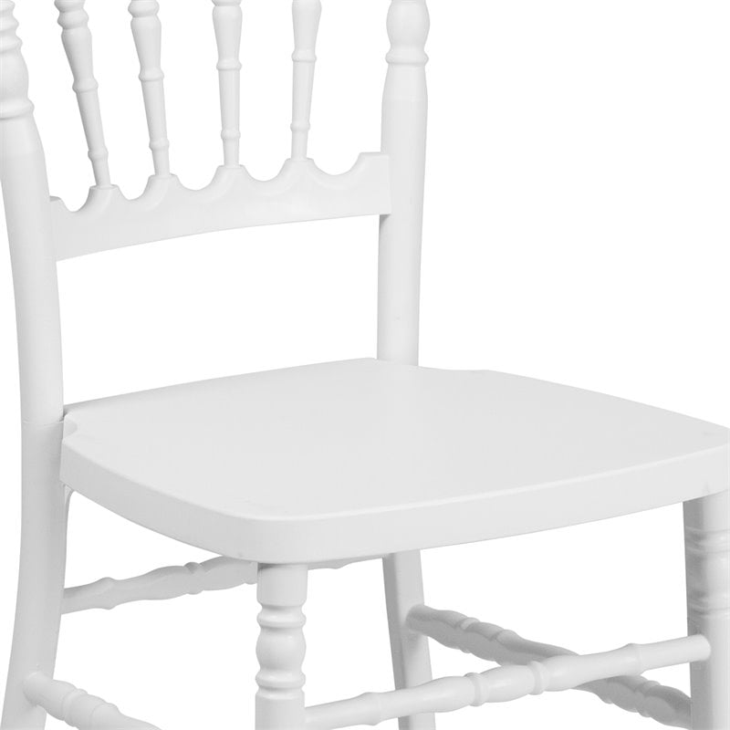 Pemberly Row Transitional Resin Stackable Accent Chair in White