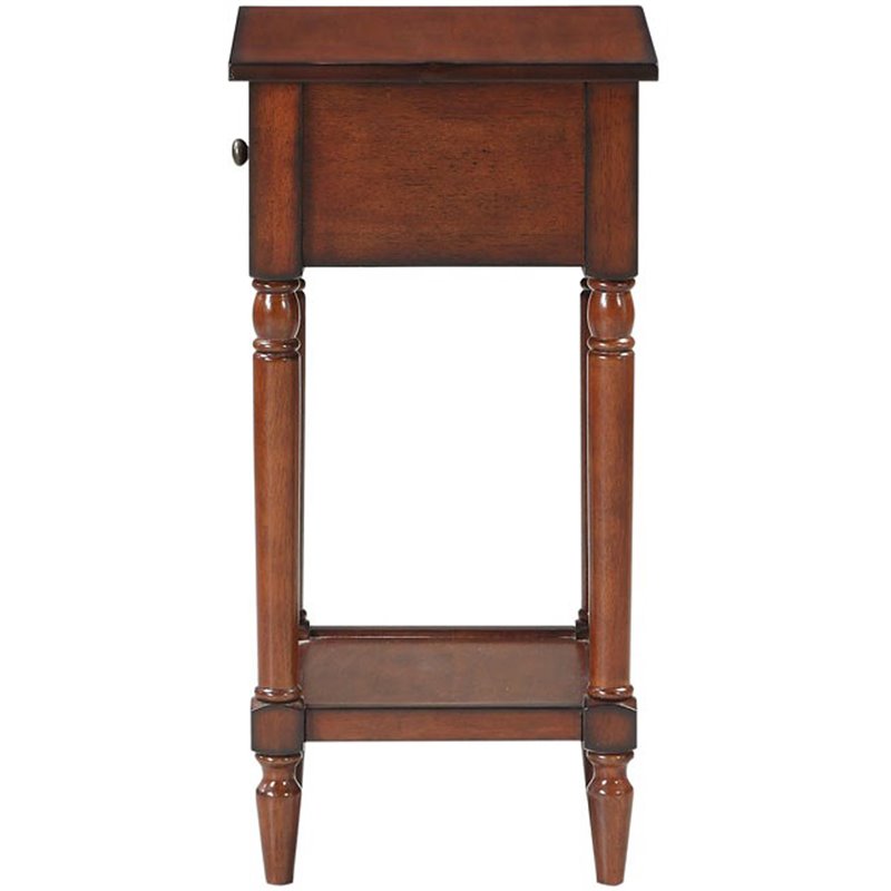 Pemberly Row End Table Nightstand Bedside Square in Wood - Mahogany
