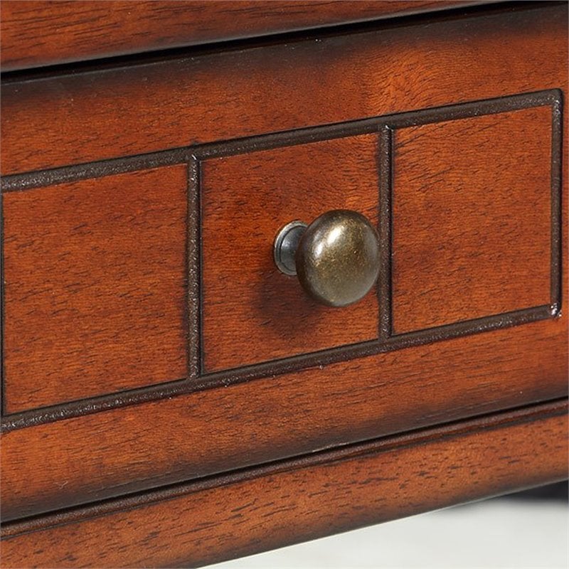 Pemberly Row End Table Nightstand Bedside Square in Wood - Mahogany