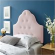 Pemberly Row Twin Diamond Tufted Performance Velvet Headboard in Pink