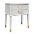 Pemberly Row Engineered Wood Contemporary End Table in White