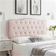 Pemberly Row Tufted Performance Velvet Twin Headboard in Pink