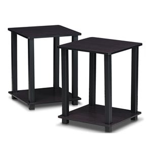 Pemberly Row Engineered Wood Simplistic End Table in Dark Walnut (Set of 2)