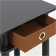 Pemberly Row Set fo 2 Turn-N-Tube Wood Tall End Table with Bin in Espresso/Brown