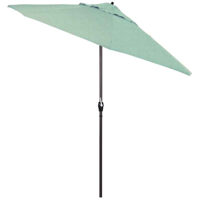 Pemberly Row Contemporary 9' Tilt Crank Lift Patio Umbrella in Spa