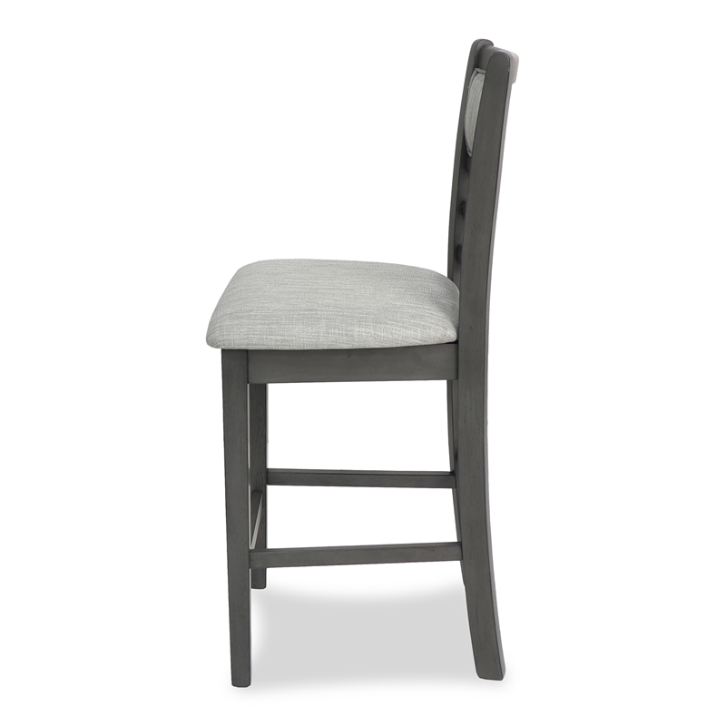 Pemberly Row 5-Piece Transitional Wood Counter Set in Gray Finish