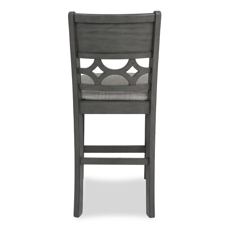 Pemberly Row 5-Piece Transitional Wood Counter Set in Gray Finish
