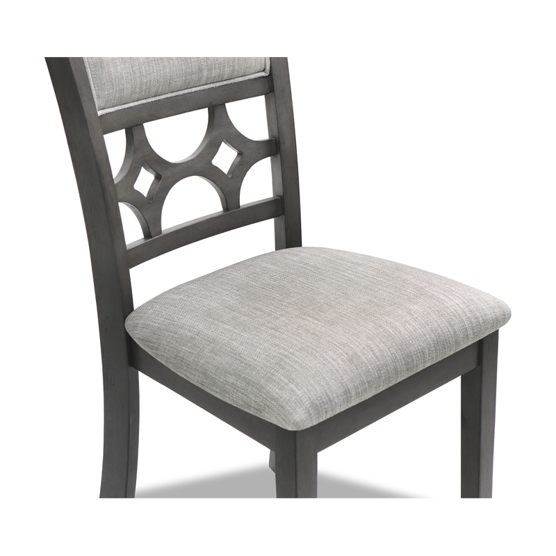 Pemberly Row 5-Piece Transitional Wood Counter Set in Gray Finish