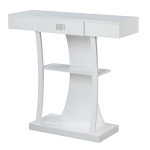 Pemberly Row Transitional Console Table in White Wood Finish