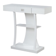 Pemberly Row Transitional Console Table in White Wood Finish