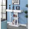 Pemberly Row Transitional Console Table in White Wood Finish