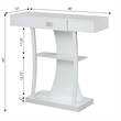 Pemberly Row Transitional Console Table in White Wood Finish