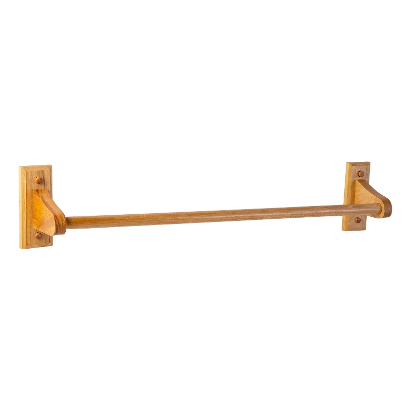Pemberly Row 24 in. Wood Towel Bar for Bath and Kitchen in Honey Oak