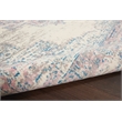 Pemberly Row 6' x 9' White and Pink Fabric Vintage Area Rug (6' x 9')