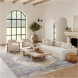 Pemberly Row 6' x 9' White and Pink Fabric Vintage Area Rug (6' x 9')