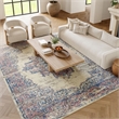 Pemberly Row 6' x 9' White and Pink Fabric Vintage Area Rug (6' x 9')