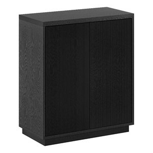 Pemberly Row Engineered Wood Contemporary 27.75&quot Black Accent Cabinet