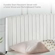 Pemberly Row Modern Performance Velvet Twin Headboard in White