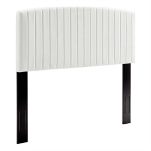 Pemberly Row Modern Performance Velvet Twin Headboard in White