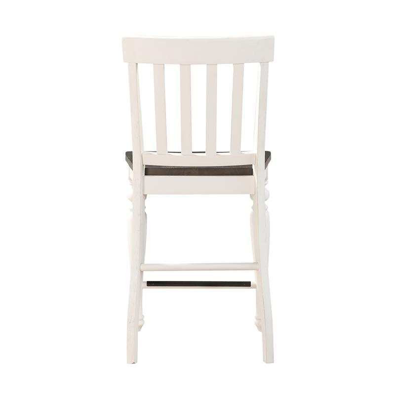 Pemberly Row Two-Tone Ivory and Dark Oak 7-Piece Counter Height Set