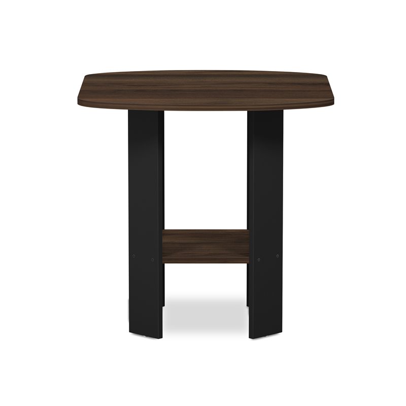 Pemberly Row Engineered Wood Simple Design End Table in Walnut/Black