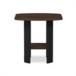 Pemberly Row Engineered Wood Simple Design End Table in Walnut/Black
