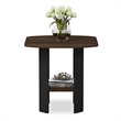 Pemberly Row Engineered Wood Simple Design End Table in Walnut/Black