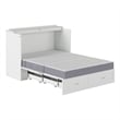 Pemberly Row Full Solid Wood Murphy Bed Chest with Built-In Charger in White