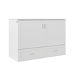 Pemberly Row Full Solid Wood Murphy Bed Chest with Built-In Charger in White