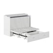 Pemberly Row Full Solid Wood Murphy Bed Chest with Built-In Charger in White