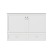 Pemberly Row Full Solid Wood Murphy Bed Chest with Built-In Charger in White