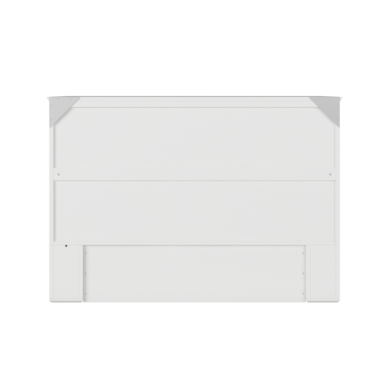 Pemberly Row Full Solid Wood Murphy Bed Chest with Built-In Charger in White